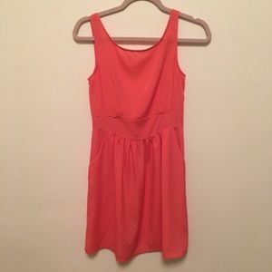 Coral backless dress